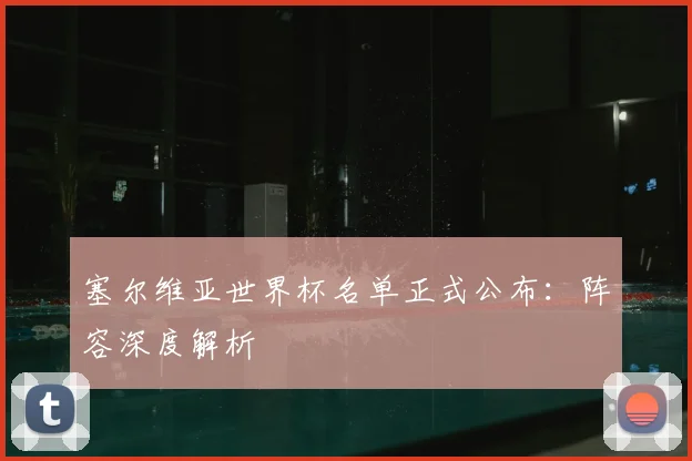 塞尔维亚世界杯名单正式公布:阵容深度解析